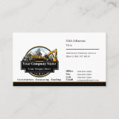 Carte De Visite Société de construction d'équipement lourd profess (Devant)