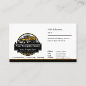 Carte De Visite Société de construction d'équipement lourd profess (Devant)