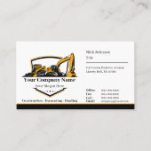 Carte De Visite Société de construction d'équipement lourd profess (Devant)