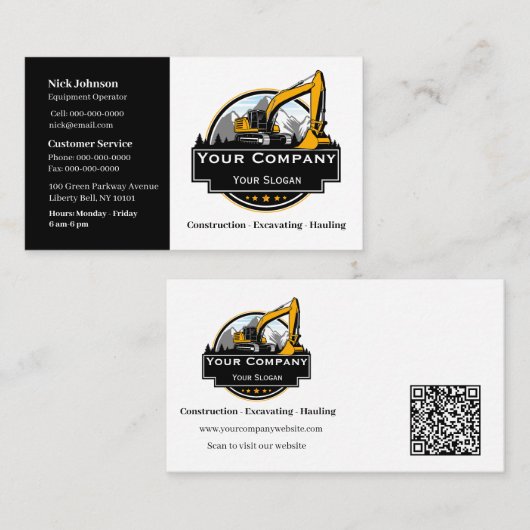 Carte De Visite Société de construction d'équipement lourd profess (Devant / Derrière)