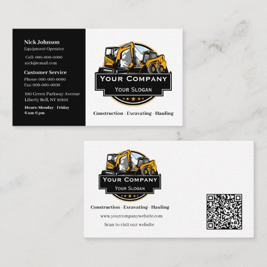 Carte De Visite Société de construction d'équipement lourd profess (Devant / Derrière)