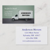 Carte De Visite Société de déménagement ou de déménagement (Devant / Derrière)
