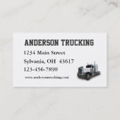 Carte De Visite Société de livraison de semi-camions (Dos)