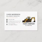 Carte De Visite Société de matériel lourd de construction de code (Devant)