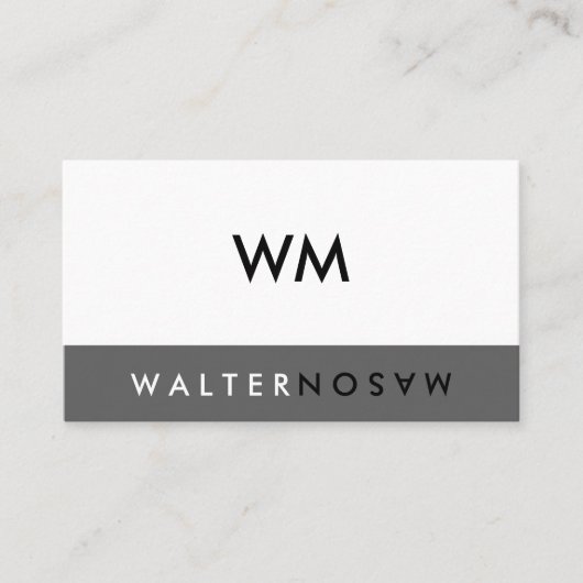 Carte De Visite Société de monogramme à feuilles lettres (Devant)