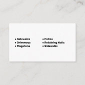 Carte De Visite Société de mur de retenue (Dos)