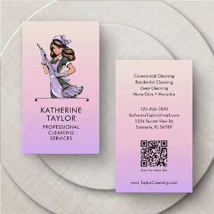 Carte De Visite Société de nettoyage de service de ménage