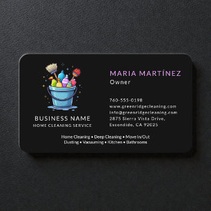 Carte De Visite Société de nettoyage professionnel noir