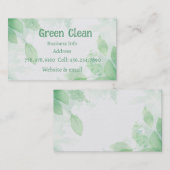 Carte De Visite Société de nettoyage, Vert, Écologique, Nature (Devant / Derrière)