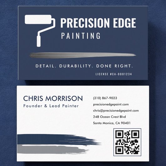 Carte De Visite Société de peinture Code QR Professionnel