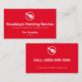 Carte De Visite Société de peinture | Rouge professionnel (Devant / Derrière)