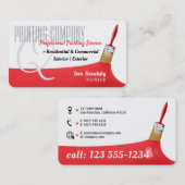 Carte De Visite Société de peinture | Rouge professionnel (Devant / Derrière)