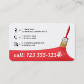 Carte De Visite Société de peinture | Rouge professionnel (Dos)