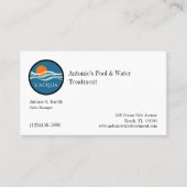 Carte De Visite Société de piscines et de traitement de l'eau (Devant)