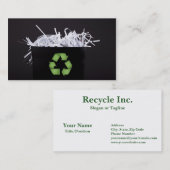 Carte De Visite Société de recyclage de réutilisation de jour des  (Devant / Derrière)