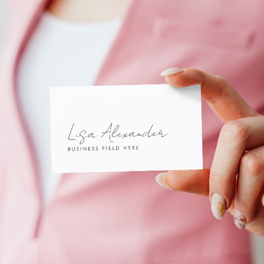 Carte De Visite Société de rédaction manuscrite de nom | Blanc
