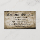 Carte De Visite Société de sécurité (Dos)