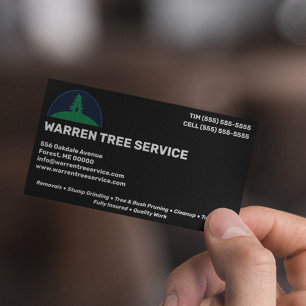 Carte De Visite Société de service de suppression d'arbre
