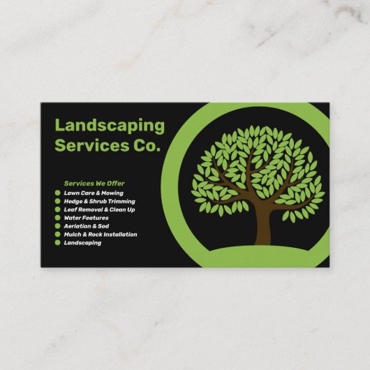 Carte De Visite Société de services de paysage (Devant)