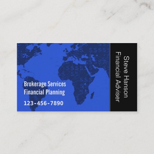 Carte De Visite Société de services financiers (Devant)