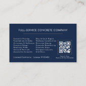 Carte De Visite Société de solutions en béton et ciment QR Code (Dos)
