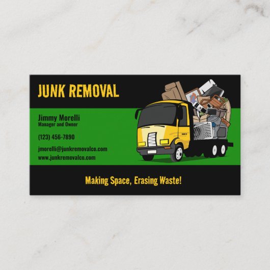 Carte De Visite Société de suppression de junk (Devant)