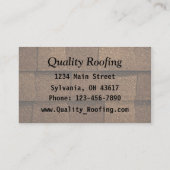 Carte De Visite Société de toiture (Dos)