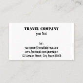 Carte De Visite Société de voyage (Dos)