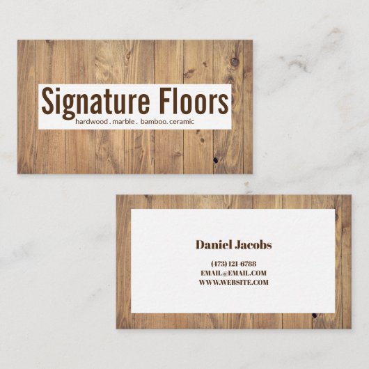 Carte De Visite Société d'installation de plancher (Devant / Derrière)