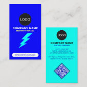 Carte De Visite (Société Électrique) (Logo & Code QR d'entreprise) (Devant / Derrière)