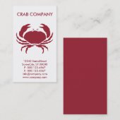 Carte De Visite société faite sur commande de crabe (Devant / Derrière)
