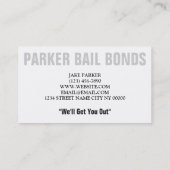 Carte De Visite Société professionnelle de cautionnement de prison (Dos)