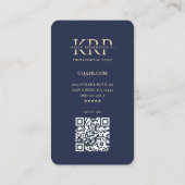 Carte De Visite Société professionnelle moderne Monogramme bleu fo (Dos)