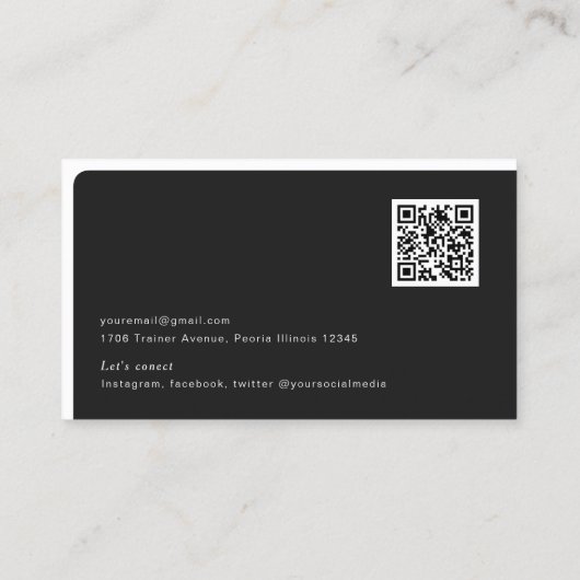 Carte De Visite Société professionnelle simple de code QR avec log (Dos)