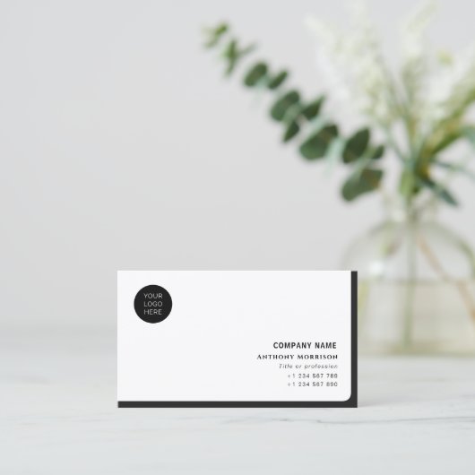 Carte De Visite Société professionnelle simple de code QR avec log (Debout devant)