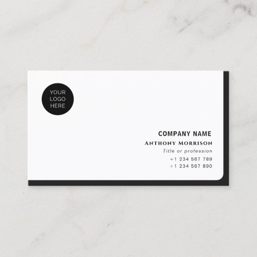 Carte De Visite Société professionnelle simple de code QR avec log (Devant)