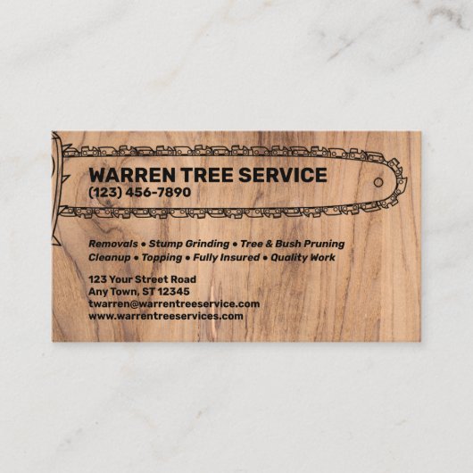 Carte De Visite Société Service Arborescence (Devant)