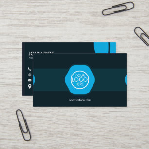 Carte De Visite Société Turquoise Noir Professionnel