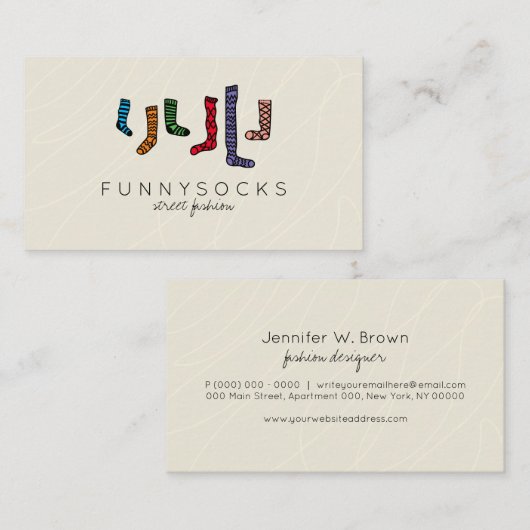 Carte De Visite Sock (Devant / Derrière)