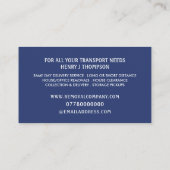 Carte De Visite Sofa bleu, société de déménagement (Dos)