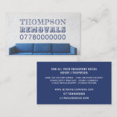 Carte De Visite Sofa bleu, société de déménagement (Devant / Derrière)