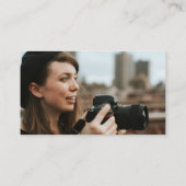 Carte De Visite Soft Blue Orange Bold Name Photo Back Photographer (Dos)