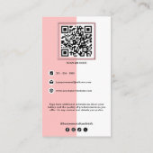 Carte De Visite Soft Blush Bakery Logo Contact | Photos et code QR (Dos)