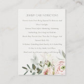 Carte De Visite Soft Blush Pink Green Peony Floral Bijoux (Devant)