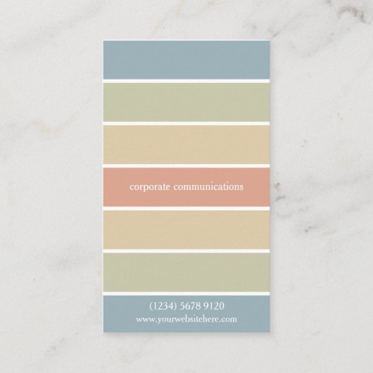 Carte De Visite Soft colours palette stripes geometric retro (Dos)