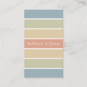 Carte De Visite Soft colours palette stripes geometric retro (Devant)
