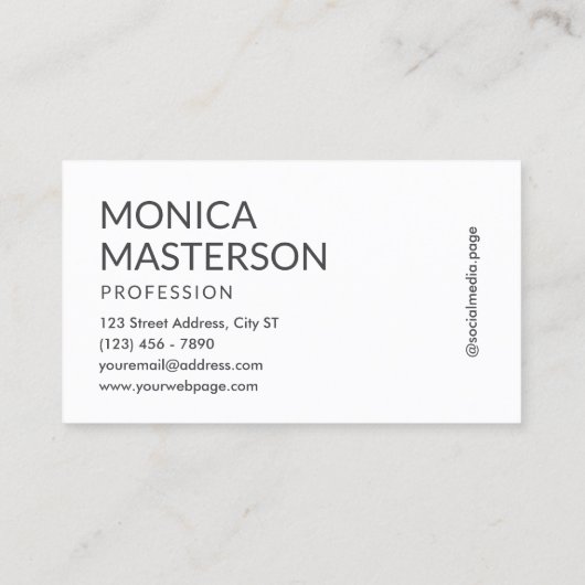 Carte De Visite Soft cream tan minimalist monogram (Dos)