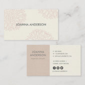 CARTE DE VISITE SOFT ELEGANT MINIMAL ROSE FLORAL PERSONNALISÉ (Devant / Derrière)