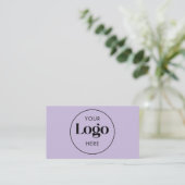 Carte De Visite Soft Lavender Elegant Custom Company Logo QR Code (Debout devant)