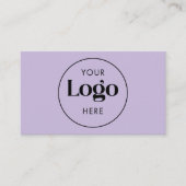 Carte De Visite Soft Lavender Elegant Custom Company Logo QR Code (Devant)